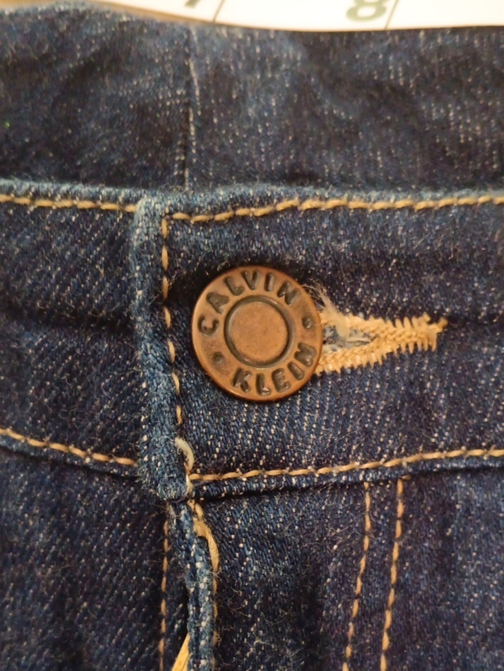 Vtg Calvin Klein Dark Blue Denim Jeans - Back Pocket Logo - Picture 9 of 12